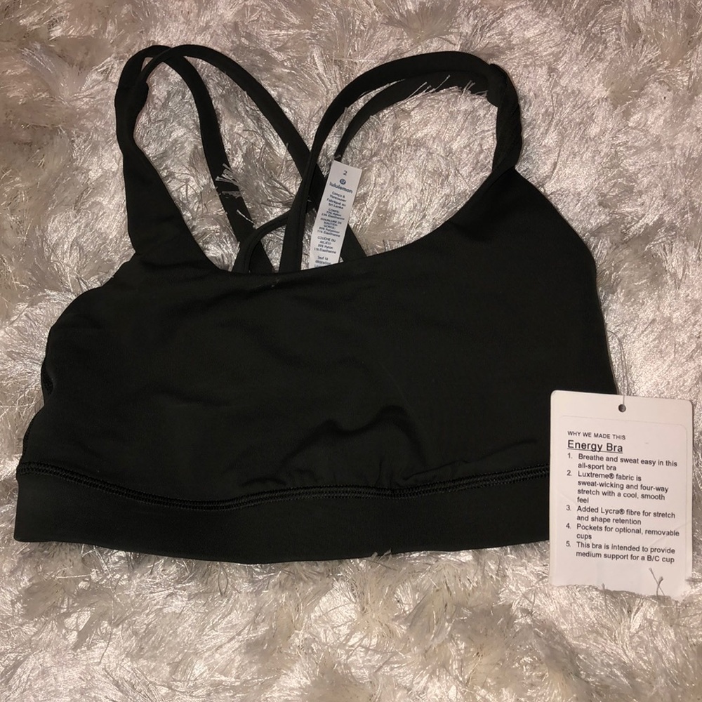 NEW WITH TAGS Army Green Lululemon Energy Bra